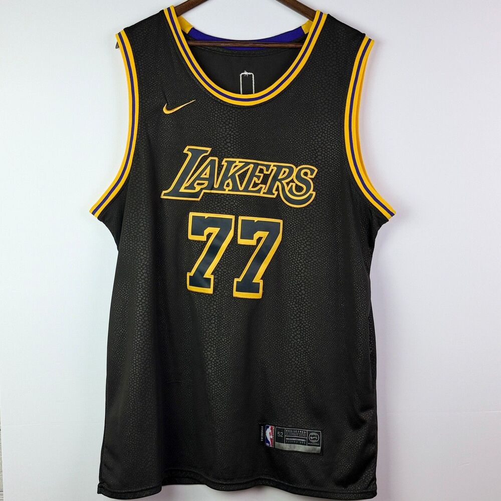 Nike Lakers Luka Doncic 77 Swingman Jersey Black Mamba 52 NWOT